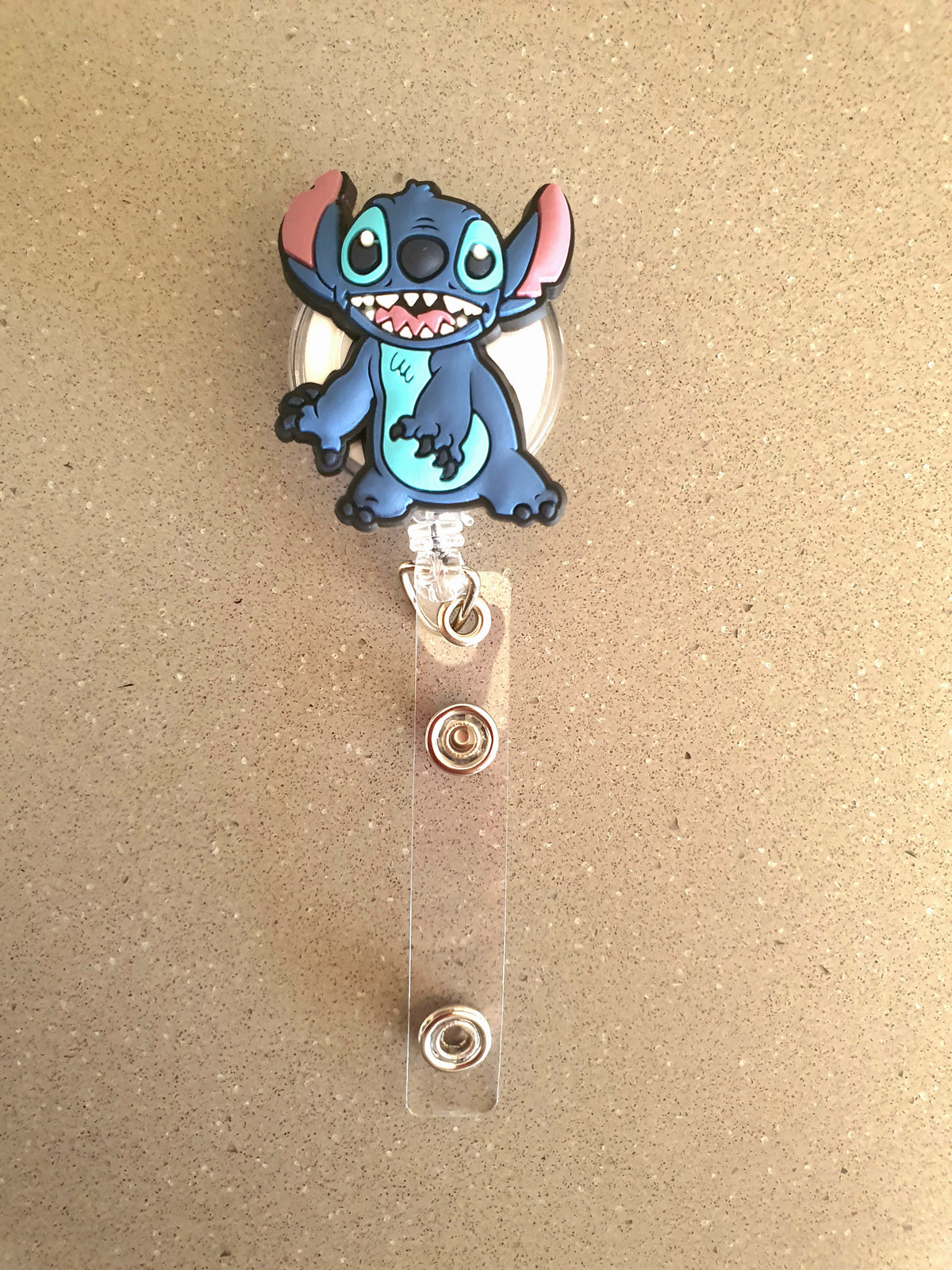 Kids cartoon ID card holder and retractable badge reel featuring PeppaTree Designs characters, ideal for children's school or event use.