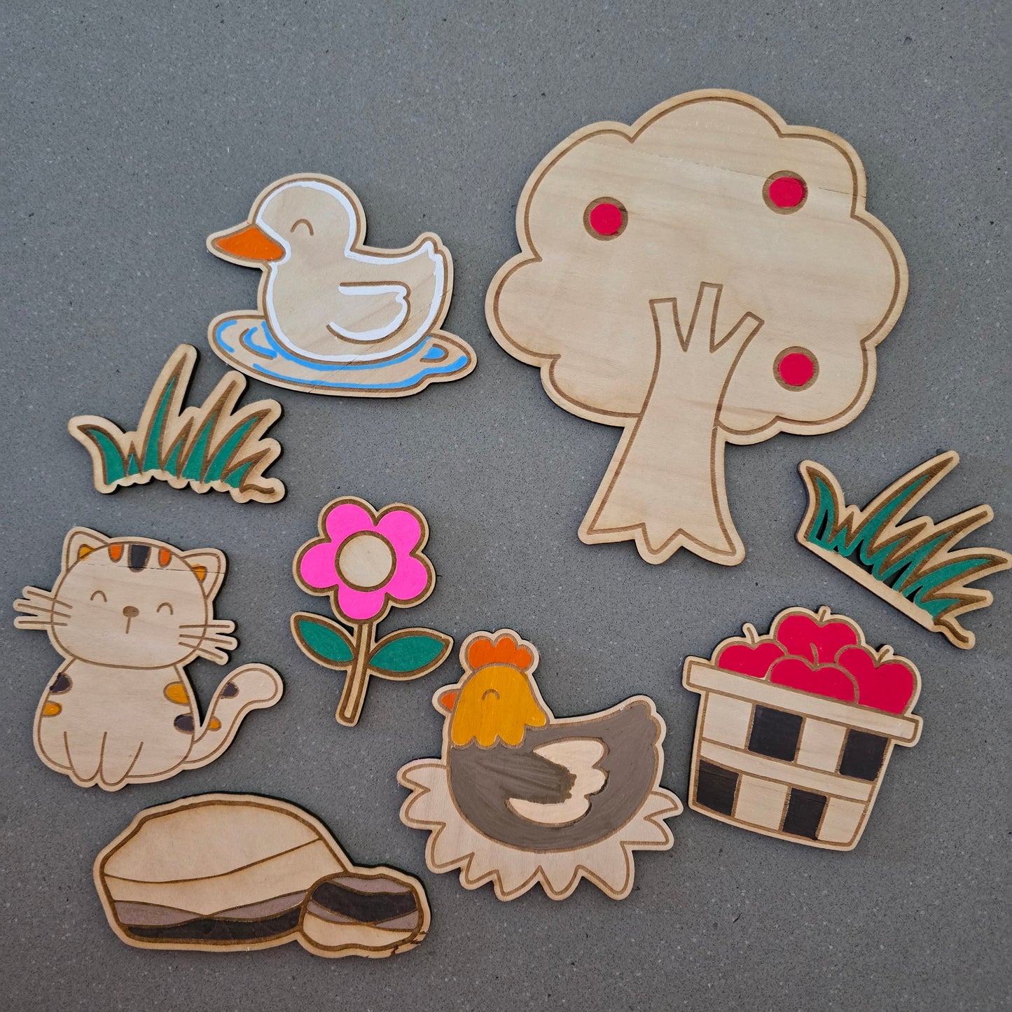 Farm Animals Play Scene Set - Colouring Set - PeppaTree Designs