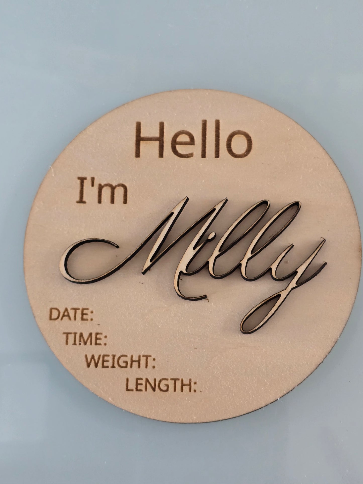 Hello I'm Name Baby Announcement Disc