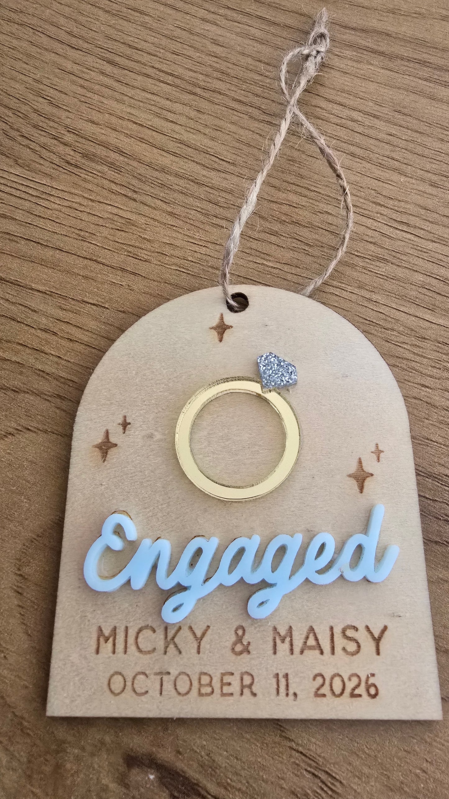 Engagement Ring Personalised Ornament - PeppaTree Designs