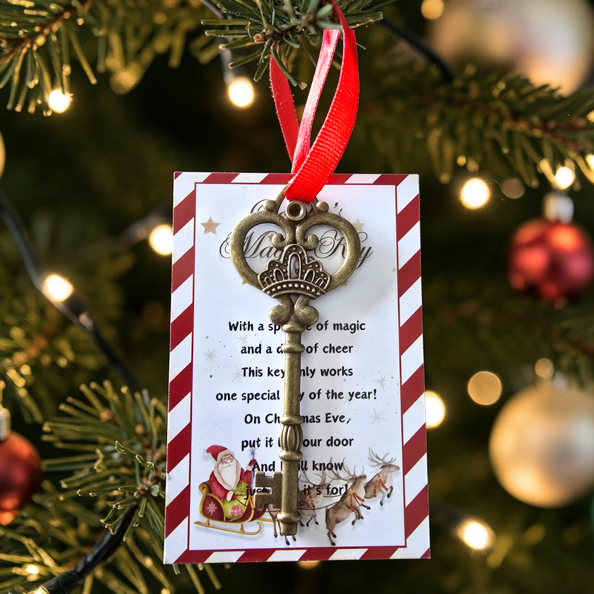 Santa's Magic Key Christmas decoration by PeppaTree Designs with festive holiday detailing