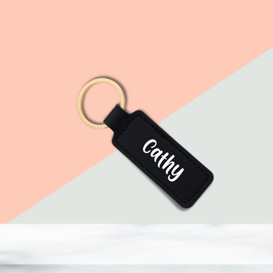 Double Sided Car Key PU Leather Keychain - PeppaTree Designs