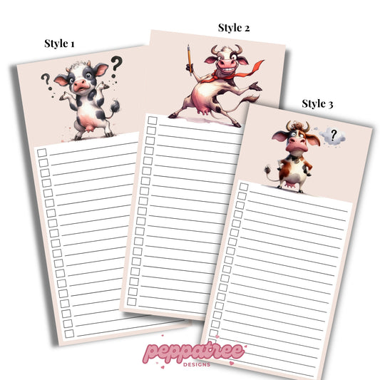 Funny Cow Notepad - PeppaTree Designs
