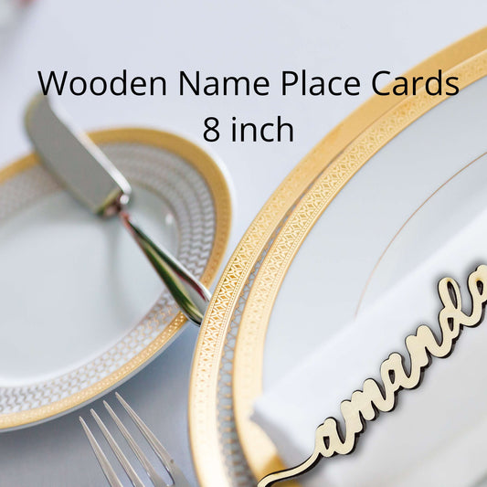 Wood Guests Name Plate Seating Cards - Weddings Party Events - PeppaTree Designs