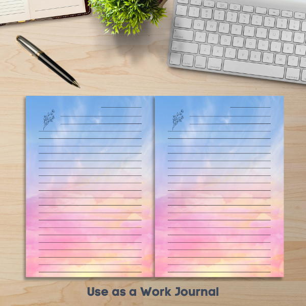 The Girl Watercolor Ruled Notebook - "The Journal" - PeppaTree Designs