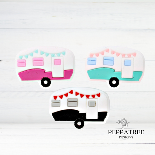 Caravan Camper RV Silicone Beaded Keyring | AU - PeppaTree Design Store