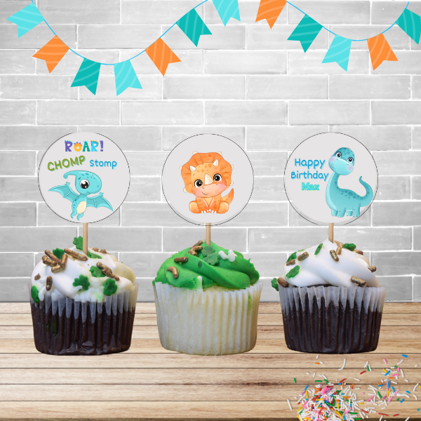 Dinosaur Cupcake Toppers - PeppaTree Designs