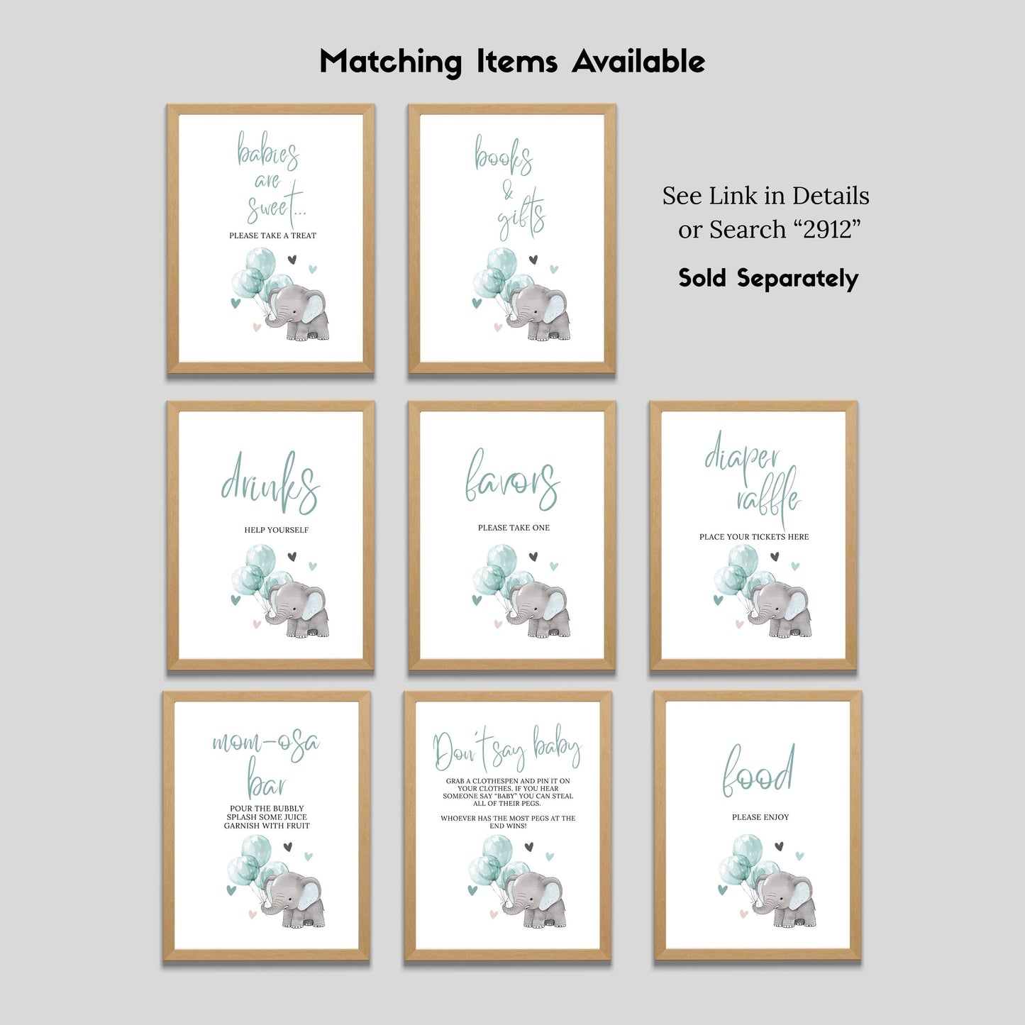 Elephant Baby Shower Welcome Sign - PeppaTree Designs