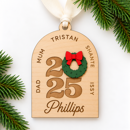 Arch Family Name Ornament