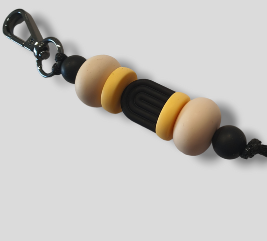 Yellow Black and Gold "Bee Collection" | Handmade Keyring or Lanyards - PeppaTree Design Store