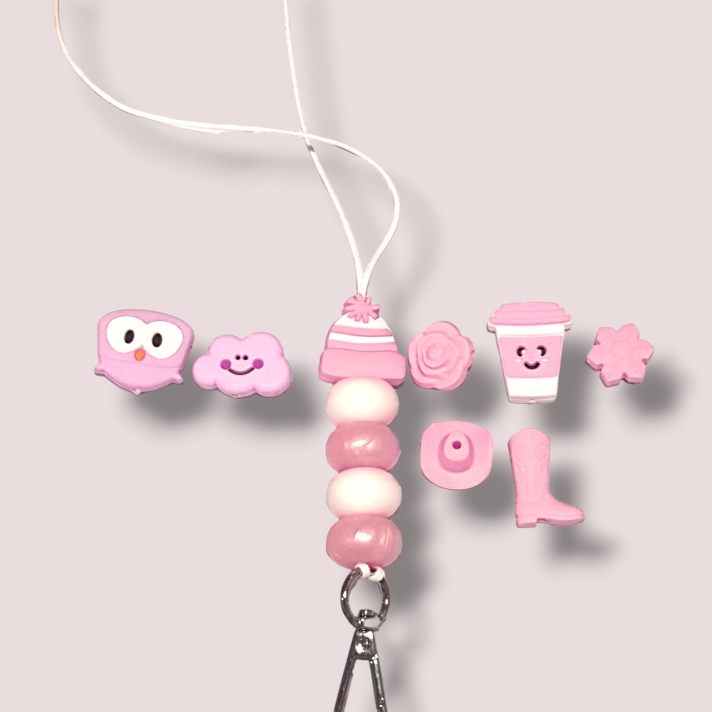 Baby Pink Lanyard | Pearl Pink Collection - PeppaTree Designs