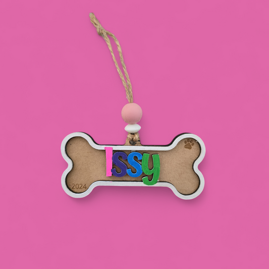 pet dog bone ornaments personalised Christmas ornament