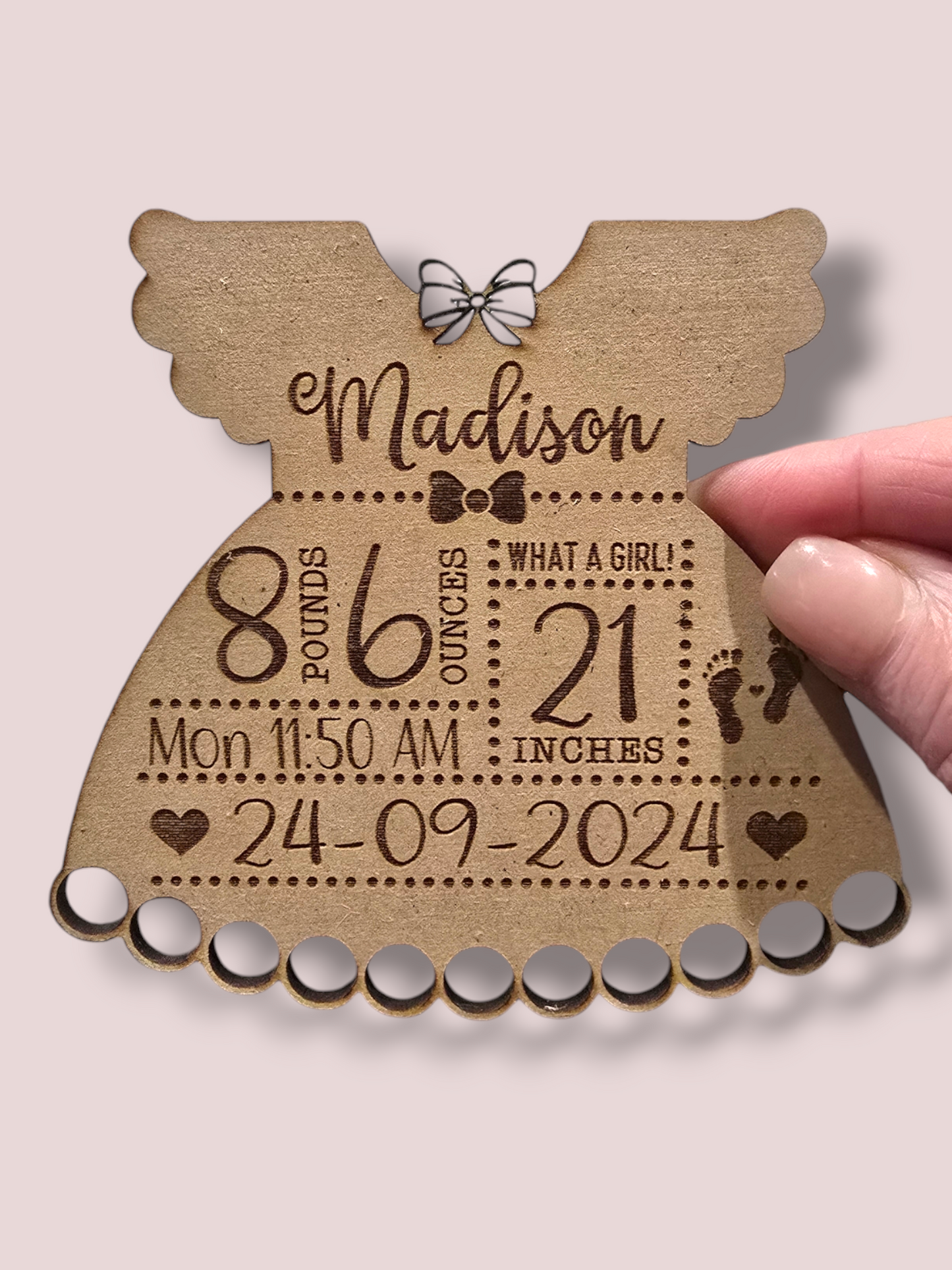 Baby Announcement Card / First Christmas Ornament - PeppaTree Designs