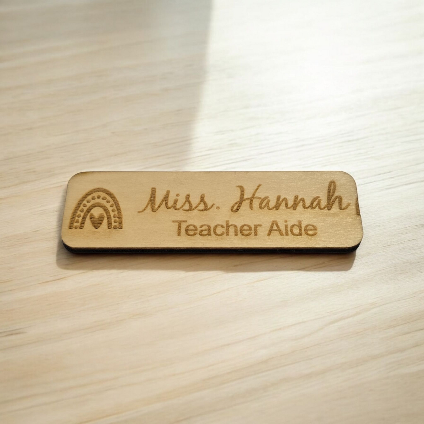Wooden Name Badge | Magnetic Name Badge - PeppaTree Designs