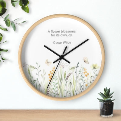 Spring Flowers and Buttery Wall Clock - PeppaTree Design Store