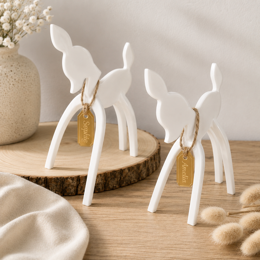 Personalised Reindeer Ornament | Build your Family Christmas Reindeer | Custom Name Tag | Minimalist Christmas Decor | Scandinavian Holiday