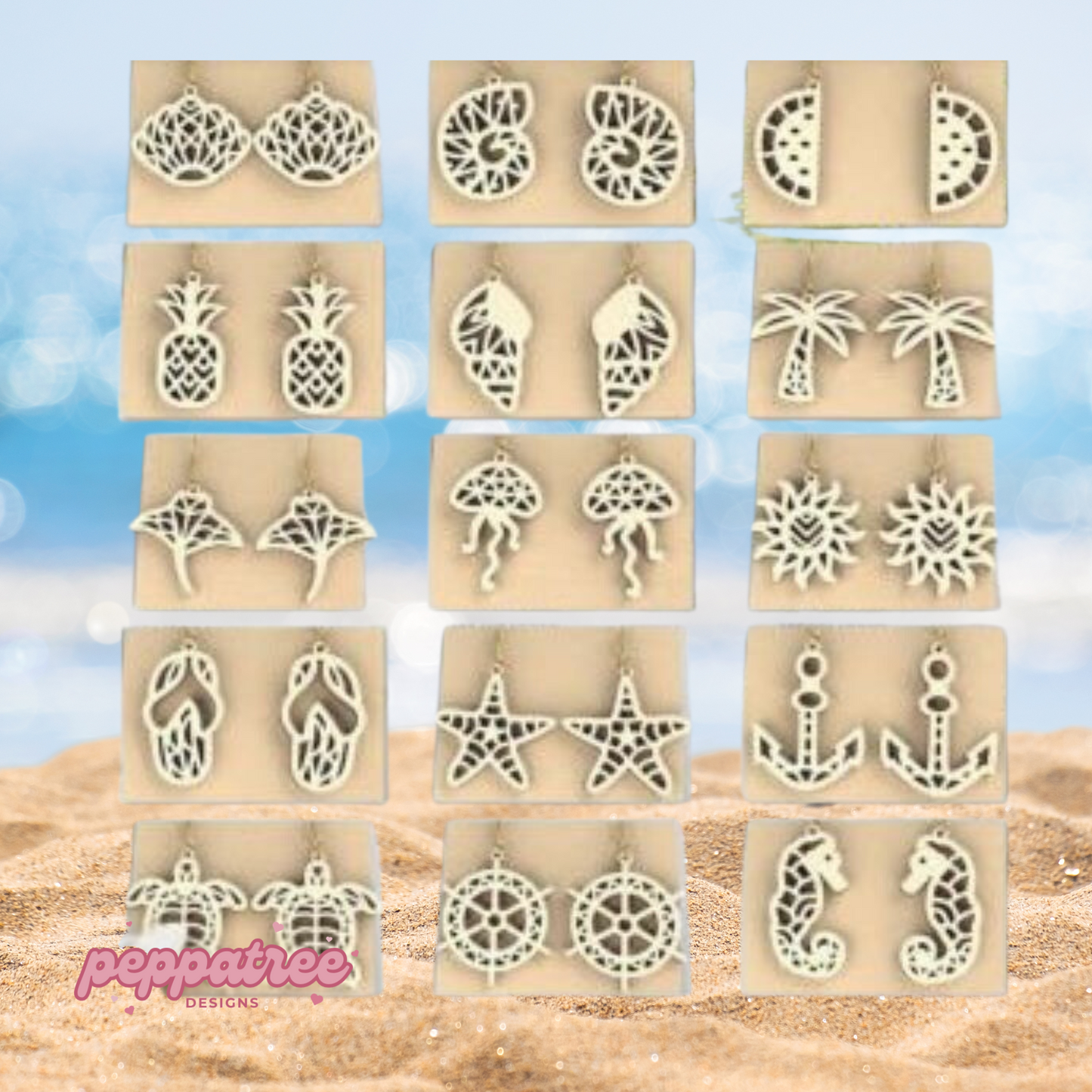 Summer Wood Earrings - PeppaTree Designs