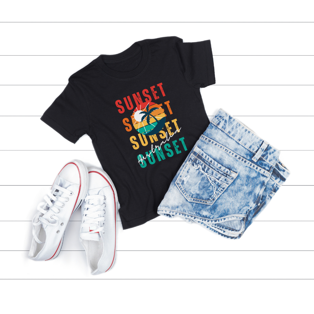 Sunset Palm Trees Australia T Shirt - PeppaTree Design Store
