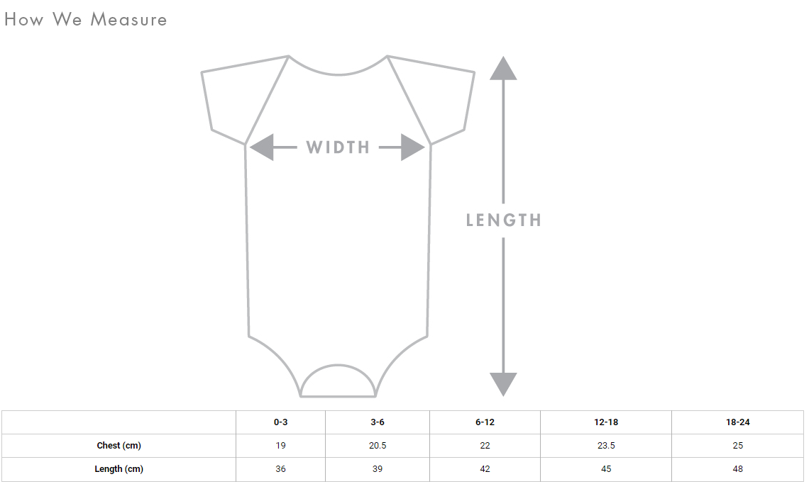 Toddler Tee Size Chart - PeppaTree Designs
