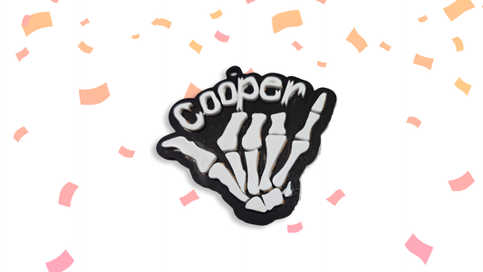 Halloween Shaka Skeleton Hand Bag Tag