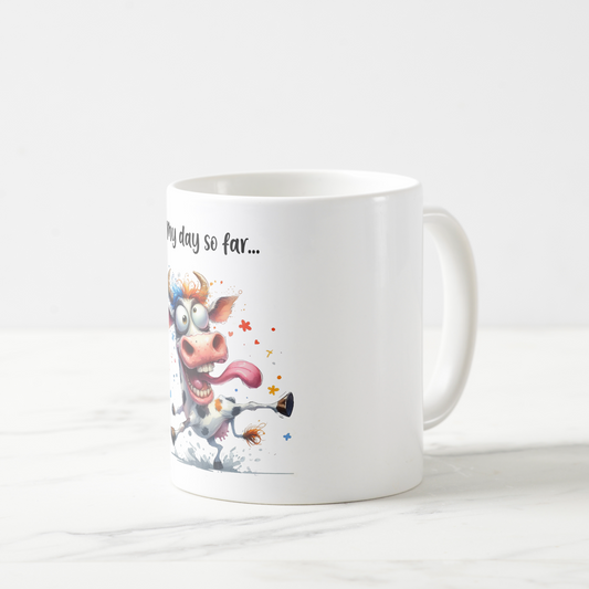 My day so far... Funny Cow Mug - PeppaTree Designs