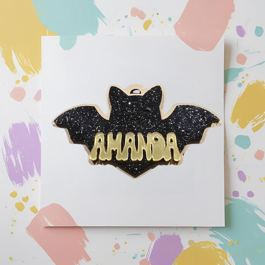Halloween Bat Keychain - Custom Name