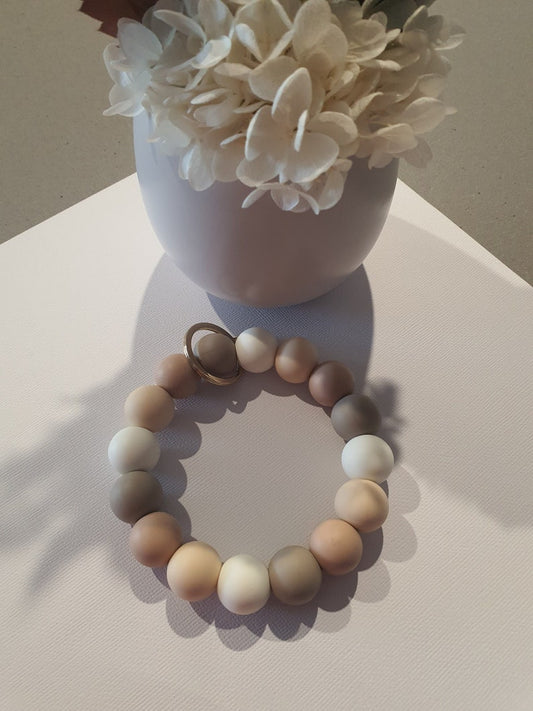 Keychain Wristlet Silicone Bead - Boho Arch and "Cafe" Collection | Handmade Wristlet | Keyring Holder | LIMITED ADDITION - PeppaTree Designs