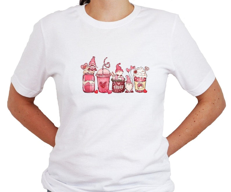 Gnome Coffee Lover Valentine T Shirt - PeppaTree Design Store