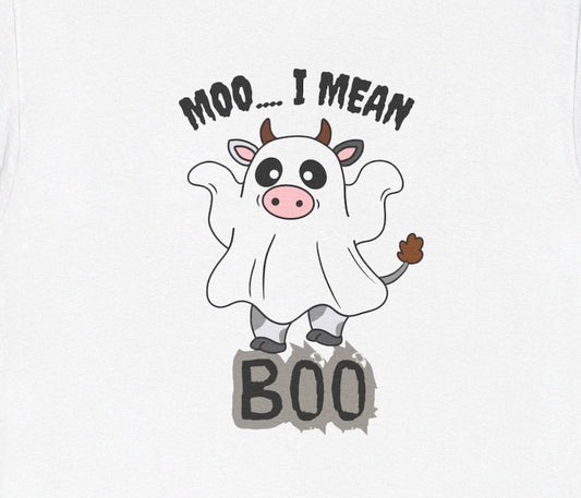 Moo I Mean Boo Png, Boo Spooky Cow Halloween Png, Funny Halloween Shirt Design Png, Western Cow Ghost Png, Farm Fall Png - PeppaTree Designs