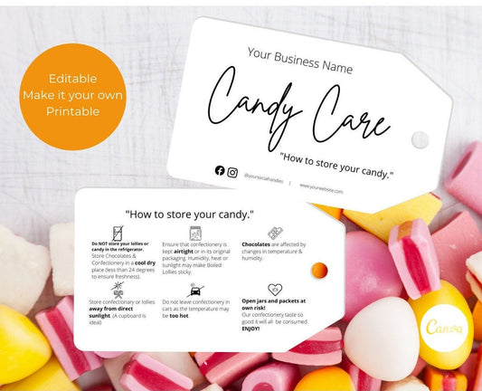 Candy Care - Confectionary Hang Tags #0404 - PeppaTree Designs