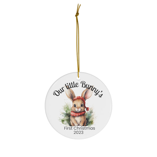 Christmas Bunny Ornament, Rabbit Ornament, 1st Christmas Ornament, Personalised Ornament, Baby Gift, Christmas Ornament, #3 - PeppaTree Designs