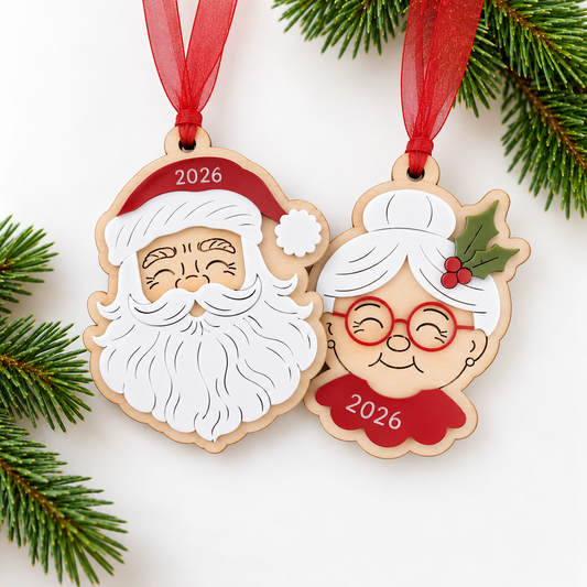 Santa and Mrs Claus Year Ornament