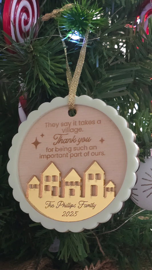 It takes a Village Ornament - PeppaTree Designs
