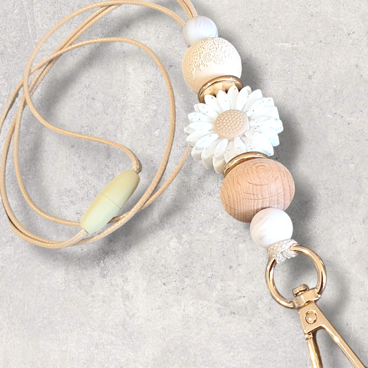 Laura Daisy Teachers Nurses Lanyard | Flower Collection - PeppaTree Designs