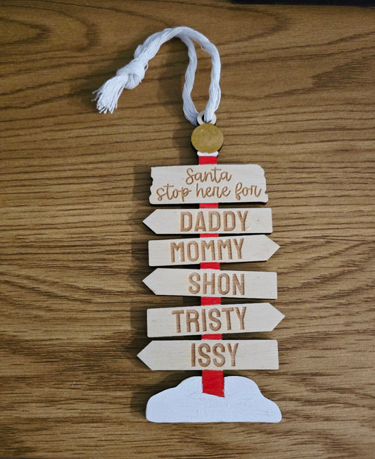North Pole Name Sign Ornament - Personalised