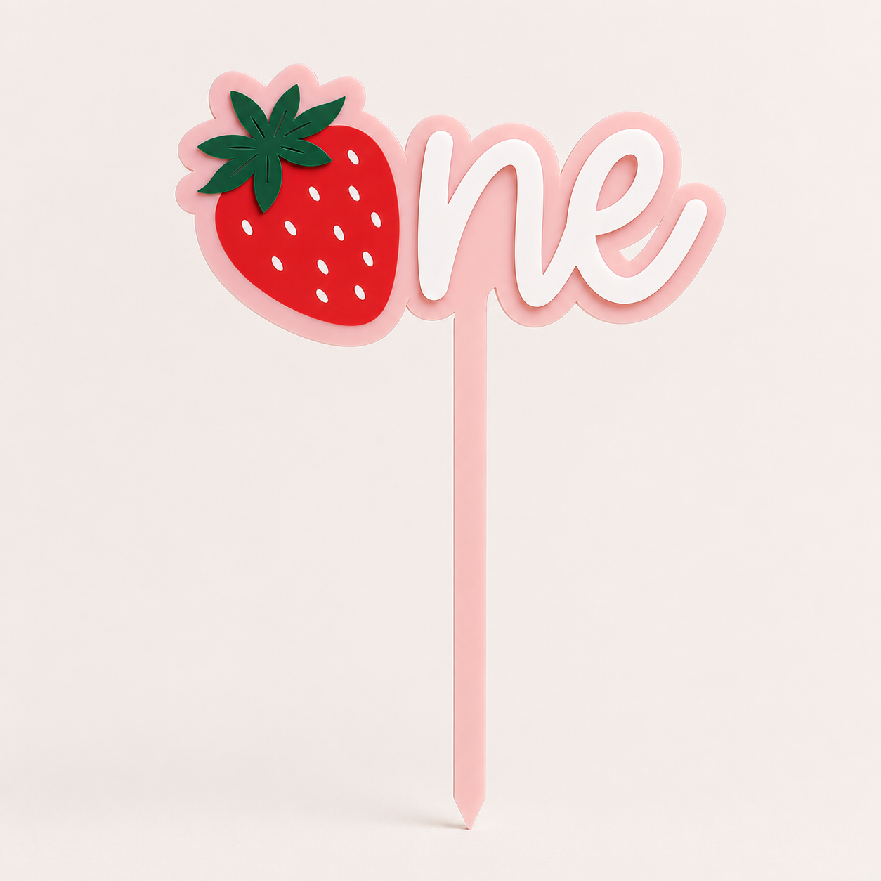 Strawberry One Birthday Cake Topper