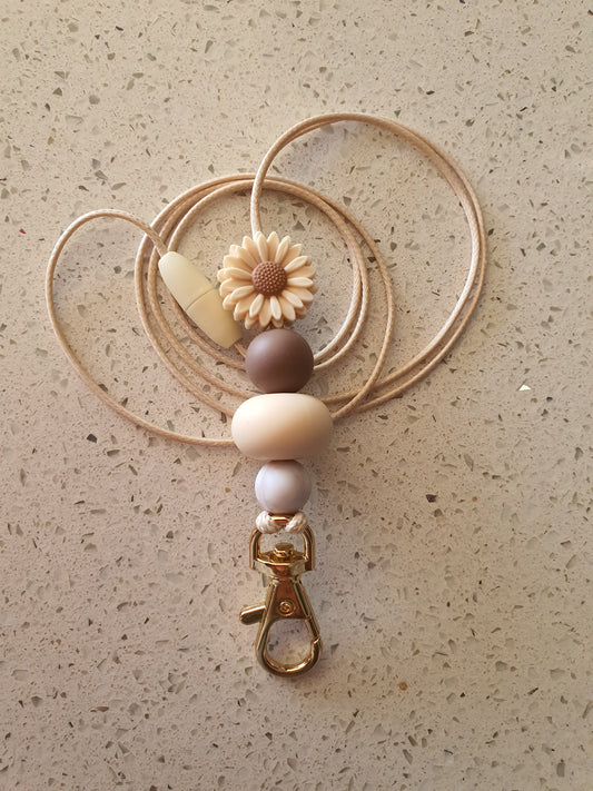 Teachers Nurses Lanyard Diasy Silicone Mini Bead | Flower Collection - PeppaTree Design Store