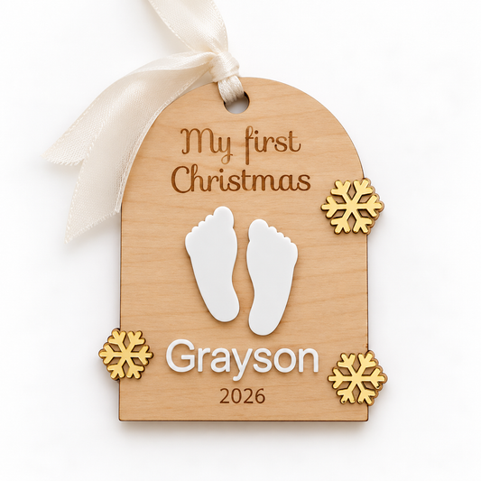 Baby's 1st Christmas Footprint Sign