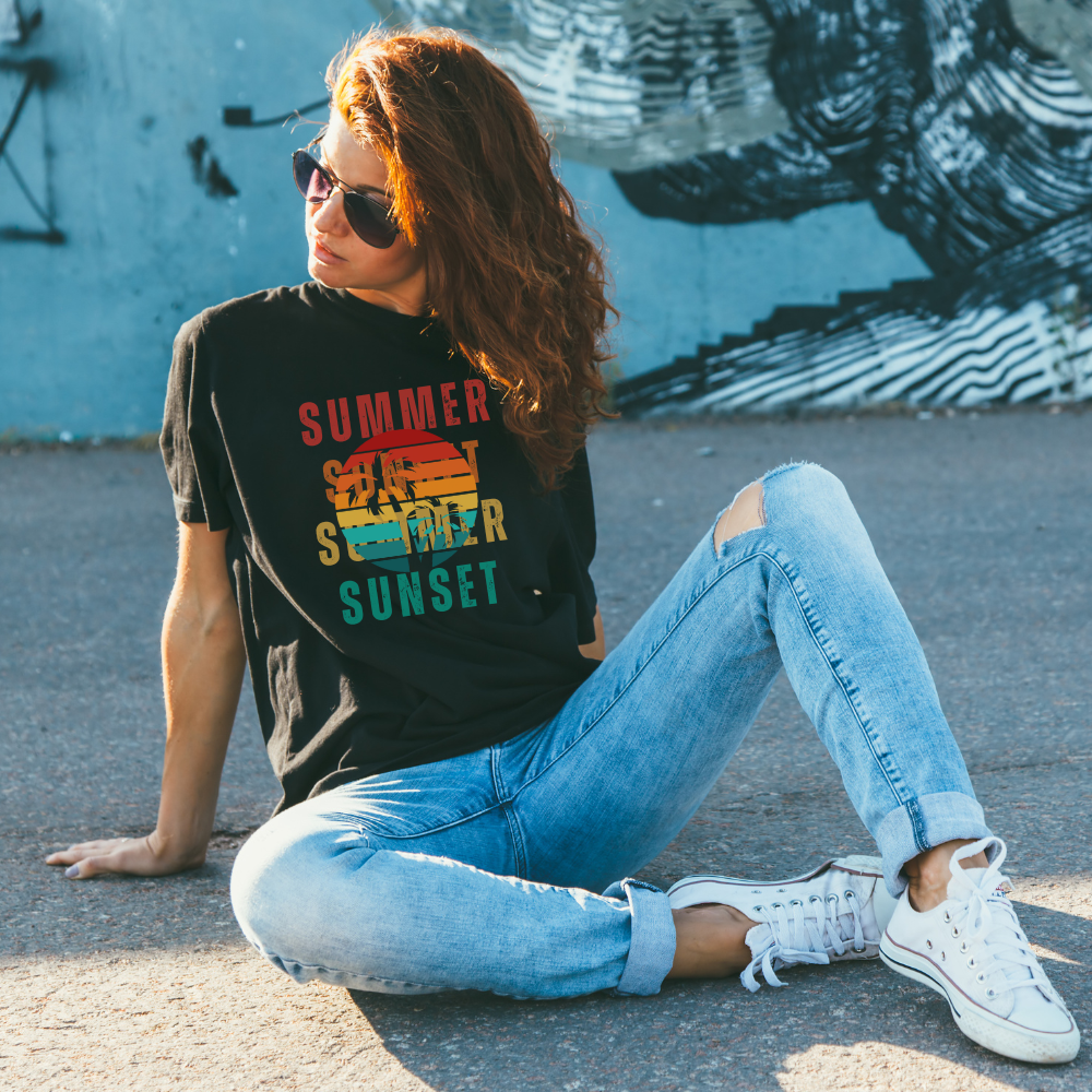 Summer Sunset T Shirt - PeppaTree Design Store
