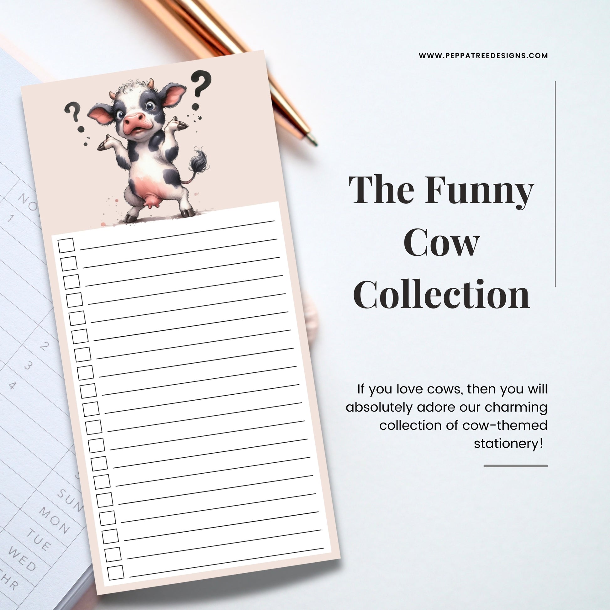 Funny Cow Notepad - PeppaTree Designs