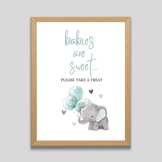 Elephant Baby Shower Babies Are Sweet Sign - PeppaTree Designs