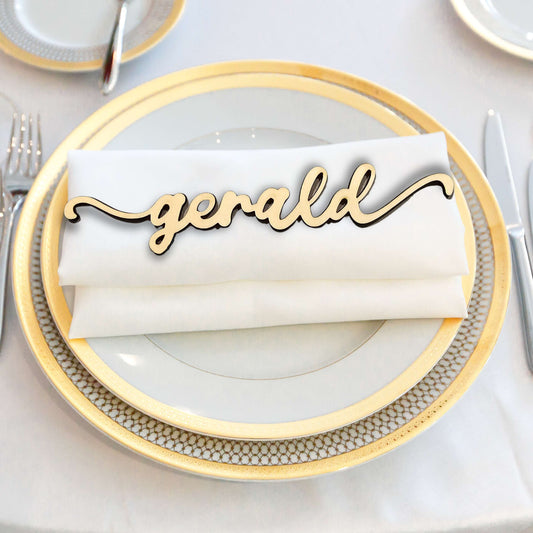 Wood Guests Name Plate Seating Cards - Weddings Party Events - PeppaTree Designs