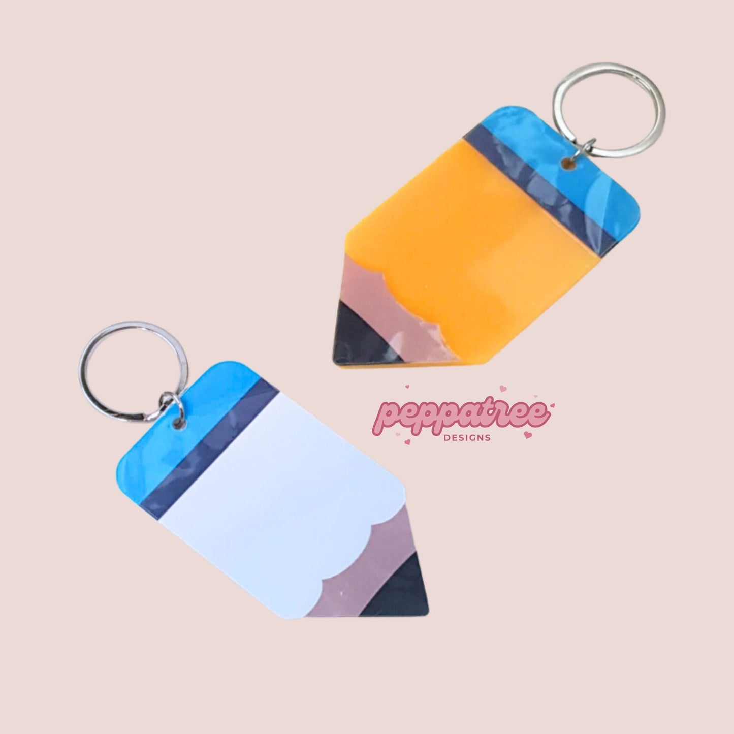 Pencil Shape Acrylic Keyring - PeppaTree Design Store