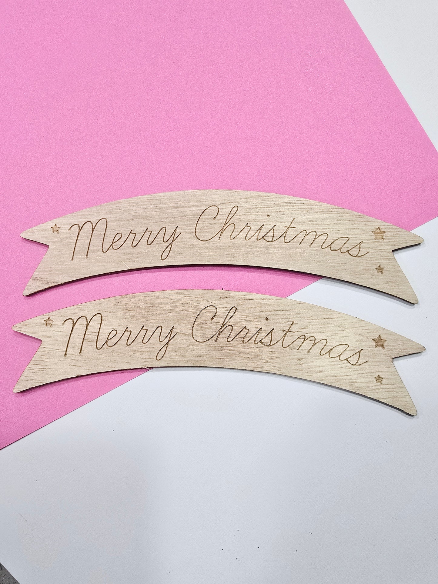 Wood Banner Merry Christmas - PeppaTree Designs 