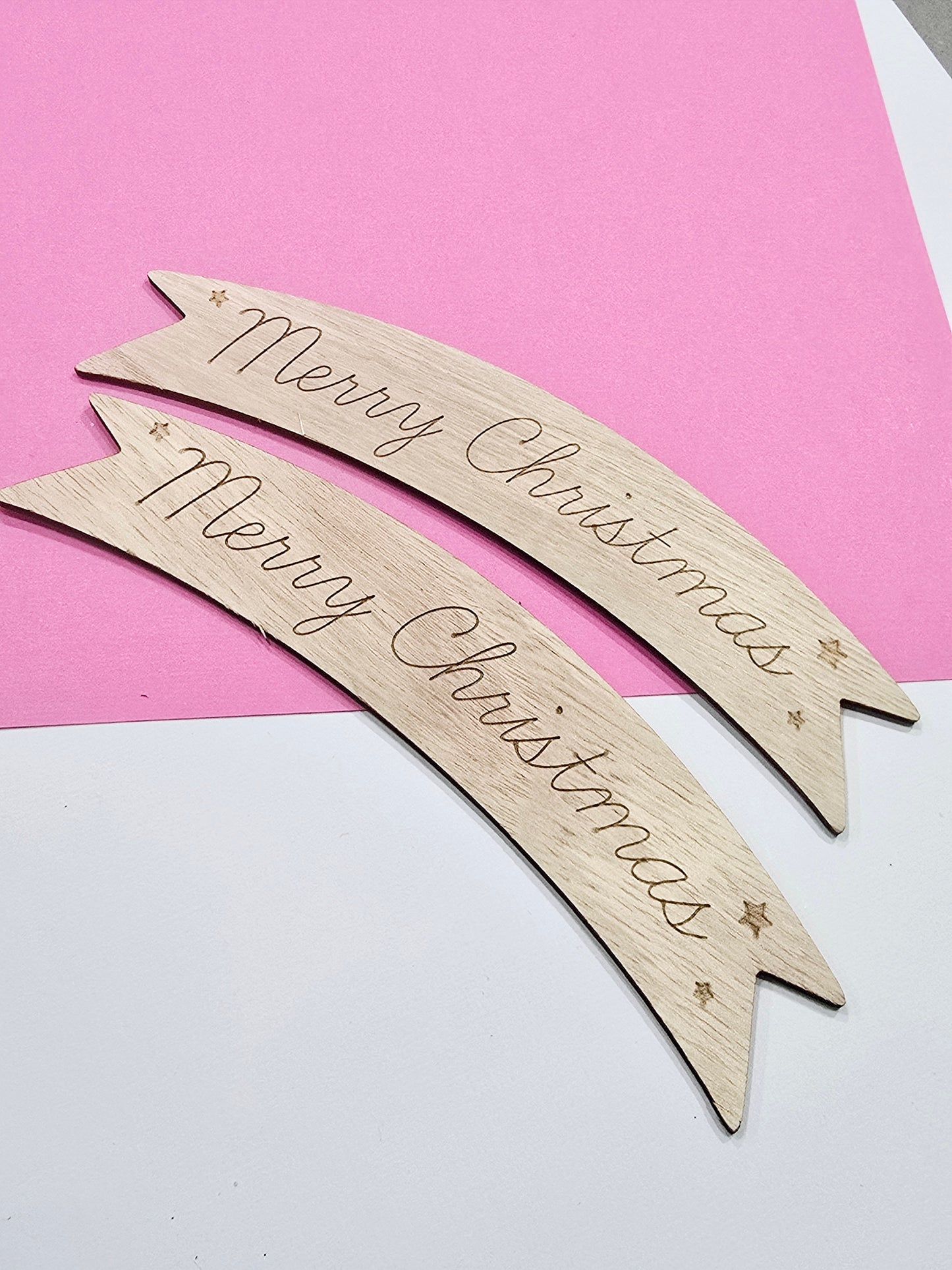 Merry Christmas Wood Banner - PeppaTree Designs