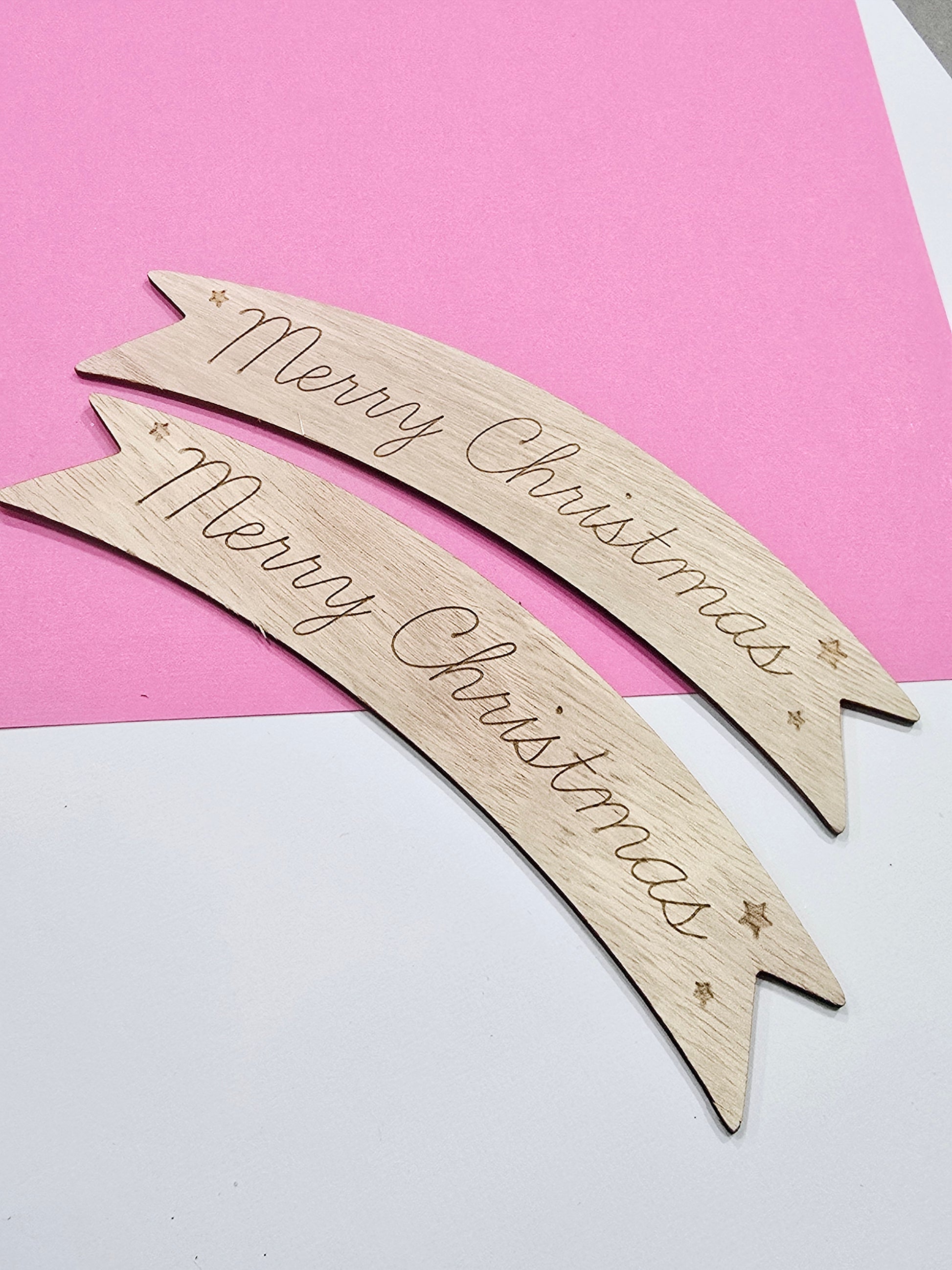 Merry Christmas Wood Banner - PeppaTree Designs