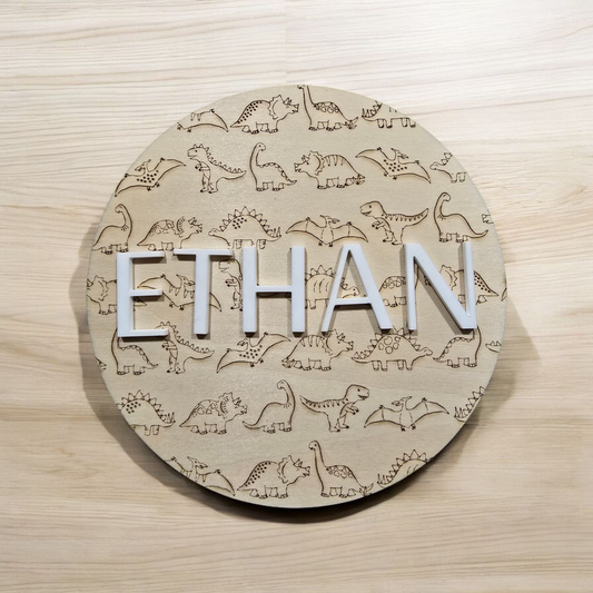 custom name sign on wood and acrylic