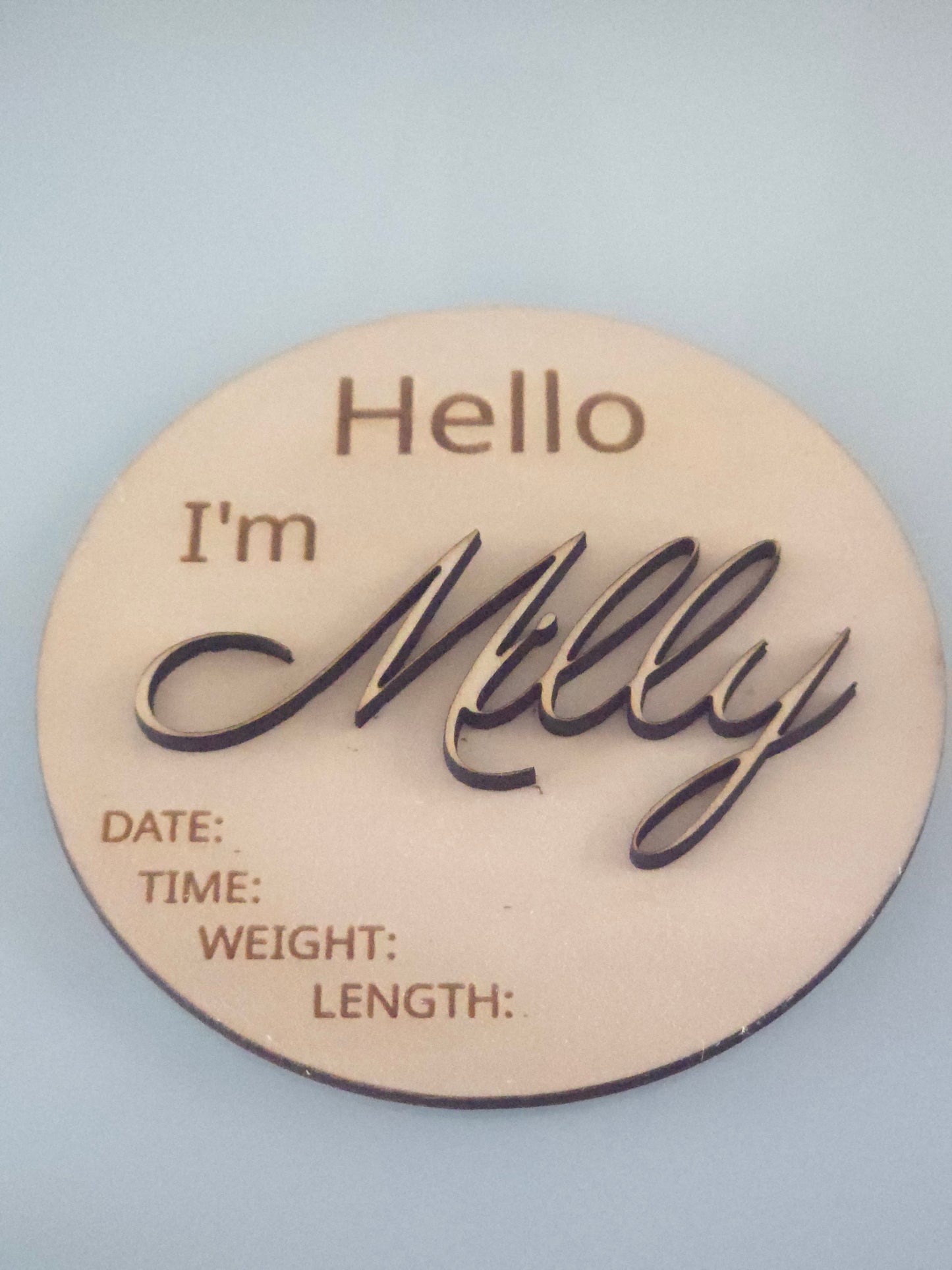 Hello I'm Name Baby Announcement Disc