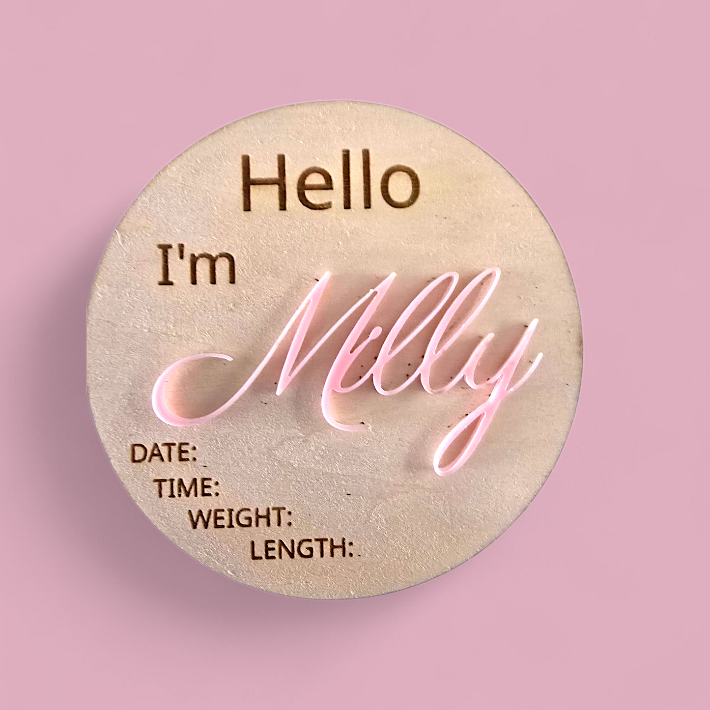 Hello I'm Name Baby Announcement Disc