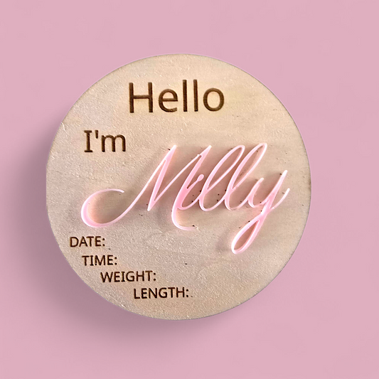 Hello I'm Name Baby Announcement Disc